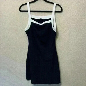 Black & white mini dress sz L Meredith Blake casual summer Halloween costume